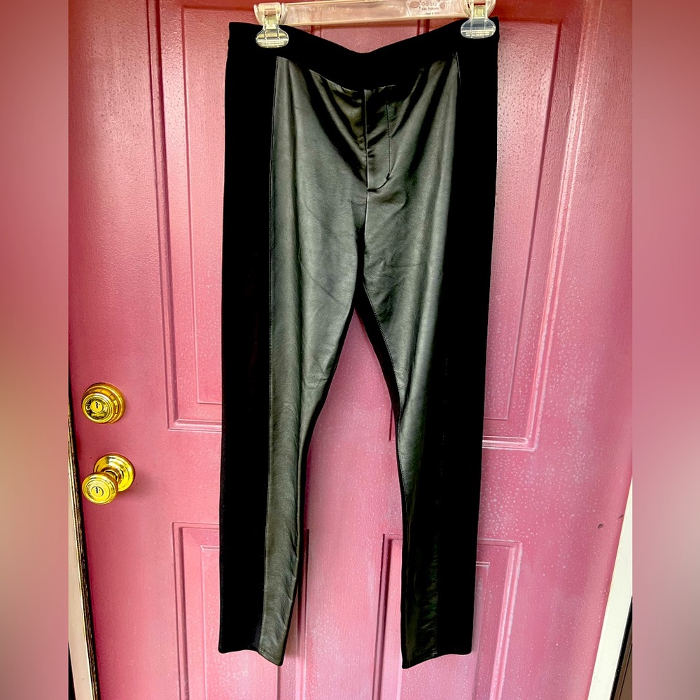 LC Lauren Conrad Black Leather-like front Pants